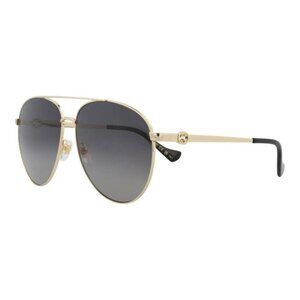 Gucci Womens Aviator Gold Gold Grey Fashion Designer Eyewear